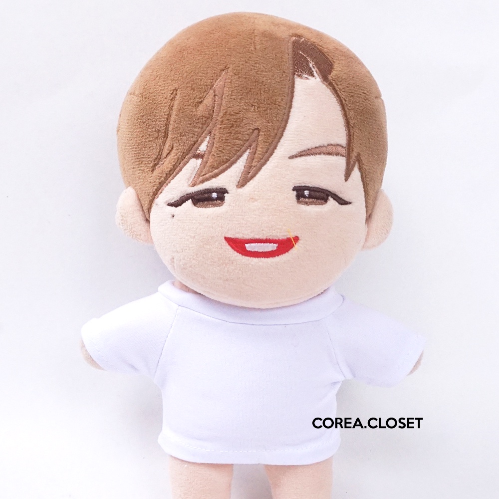 READY STOCK 20cm Skzoo Kpop doll clothes - Strech White TShirt ( EXO Doll kaos pink Baju Boneka BTS 