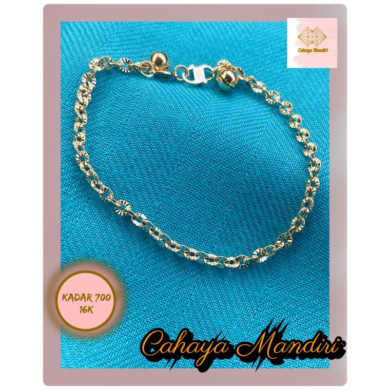 Gelang Emas kadar 700 (16K) Berat +/- 2,5 Gram