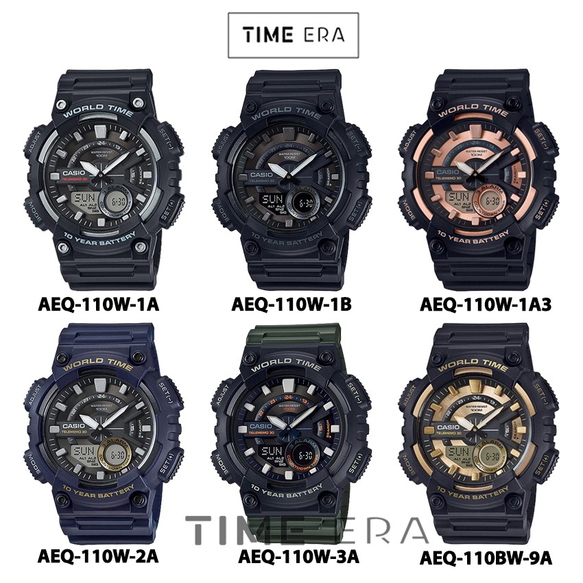 Casio Original AEQ-110W / AEQ-110W-2A Jam Tangan Digital Pria Hitam G-Shock