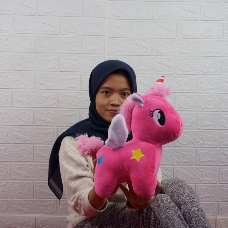 Boneka kuda poni unicorn murah( Unicorn Plush Doll ) Bahan Halus Dan Lembut Kualitas Import SNI