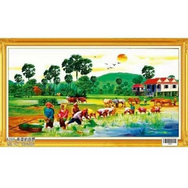 paket kristik panen padi pola kain 11ct