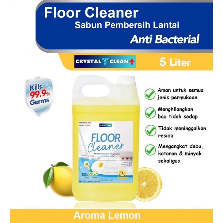 Crystal Clean 5L Floor Cleaner Sabun Pel Pembersih Lantai