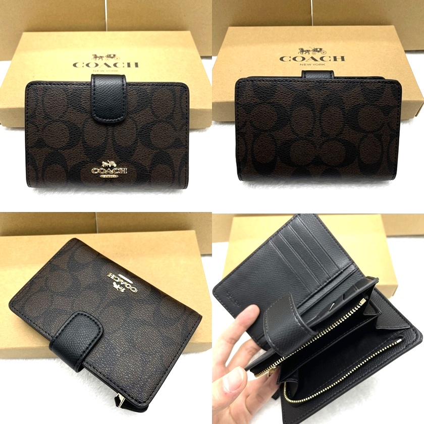 WOMEN DOMPET WALLET (COACH) WANITA MEDIUM ZIP BIFOLD 53436