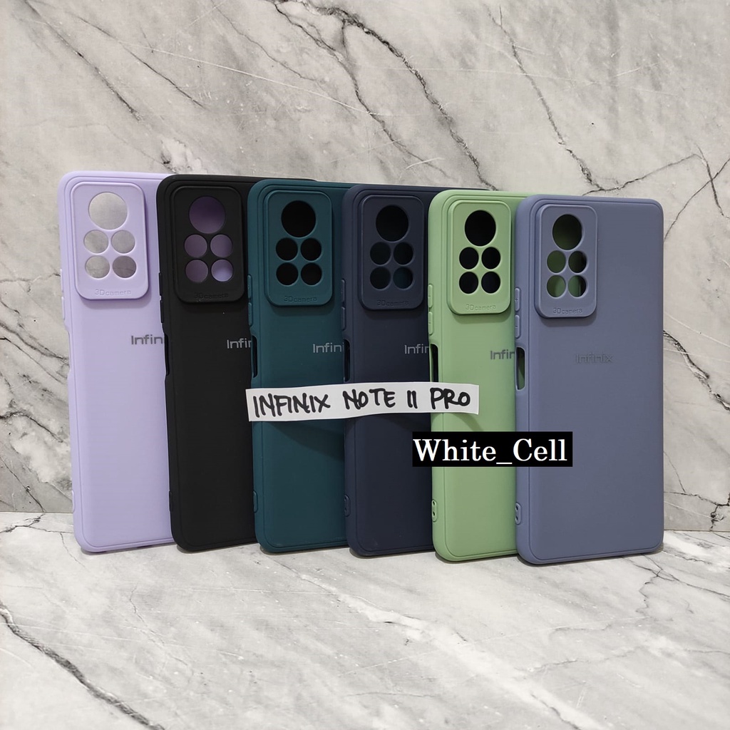 Infinix Hot 11S Note  11 Note 11 Pro Soft Case Candy Warna Warni Macaron Protector 3D Camera Logo Silicon White_Cell