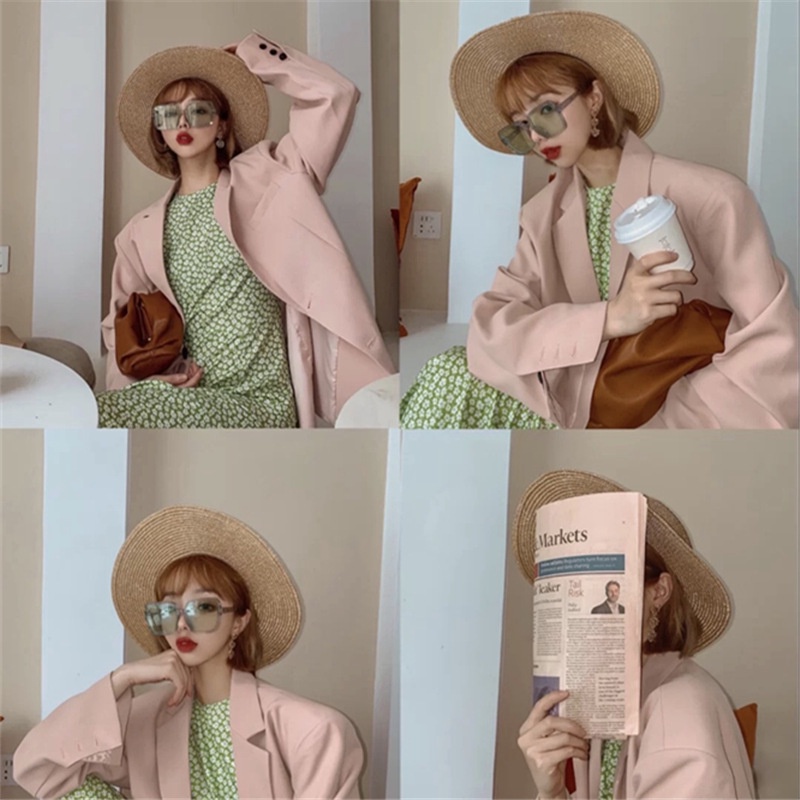 (YUZHU) COD Kacamata Fashion Korea Transparan Persegi Kacamata Wanita INS Retro Kacamata Pria