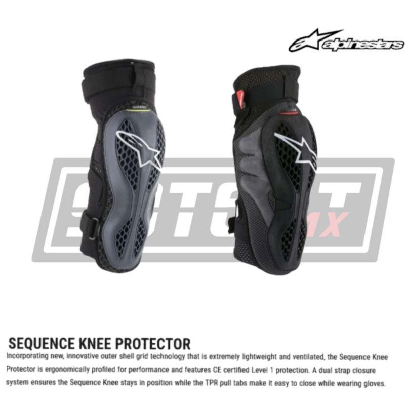 KNEE GUARD ALPINESTARS SEQUENCE, PELINDUNG LUTUT ALPINESTARS - Hitam, S