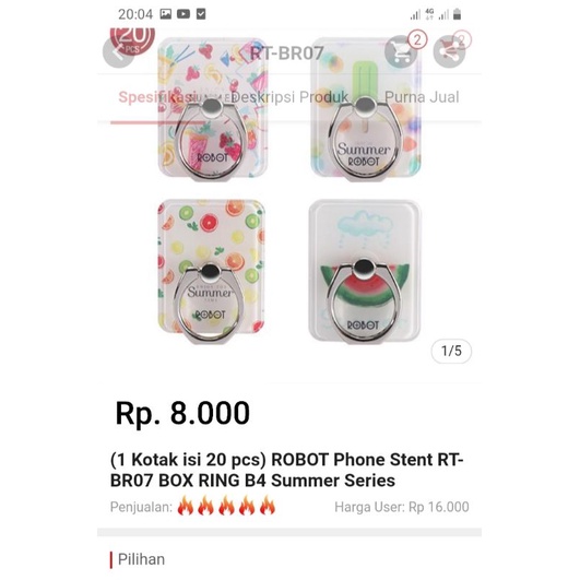 Ring Hp ROBOT MOTIF BUAH