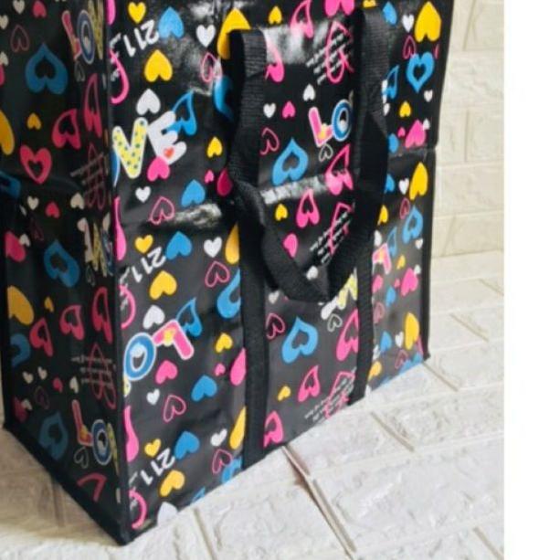 ۩ TAS Karung Plastik JUMBO XL 55x27x65 Totebag Travelbag Tas Jinjing Serbaguna Tas Penyimpanan ➻