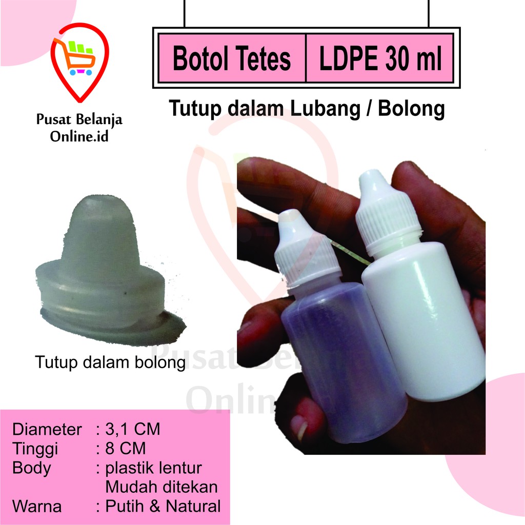 botol tetes mata 30 ml LUBANG plastik PUTIH 30ml 30cc bolong