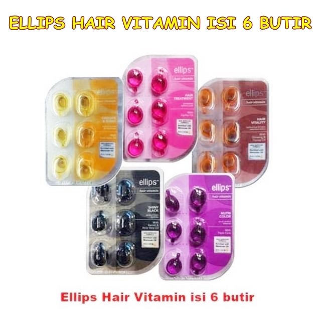 VITA25 VITAMIN RAMBUT ELLIPS HAIR VITAMIN BLISTER ISI 6 BUTIR