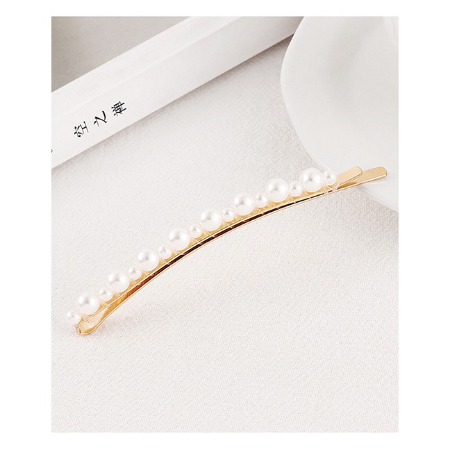 LRC Jepit Rambut Fashion Gold Pearl Hair Clip Set Y61530