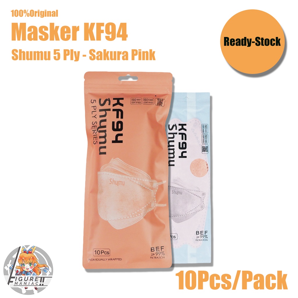 Masker KF94 5 Ply Shumu Premium Warna Original Kemasan Single Pack