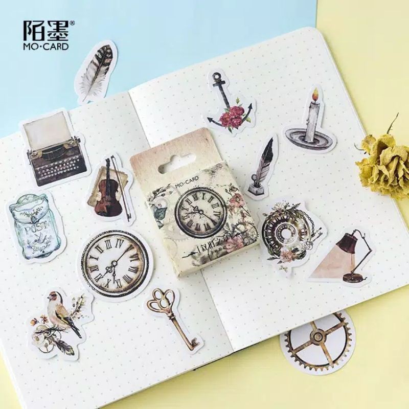 

45pcs Time travel Sticker - Stiker vintage - Shabby stiker - sticky notes - stiker memo