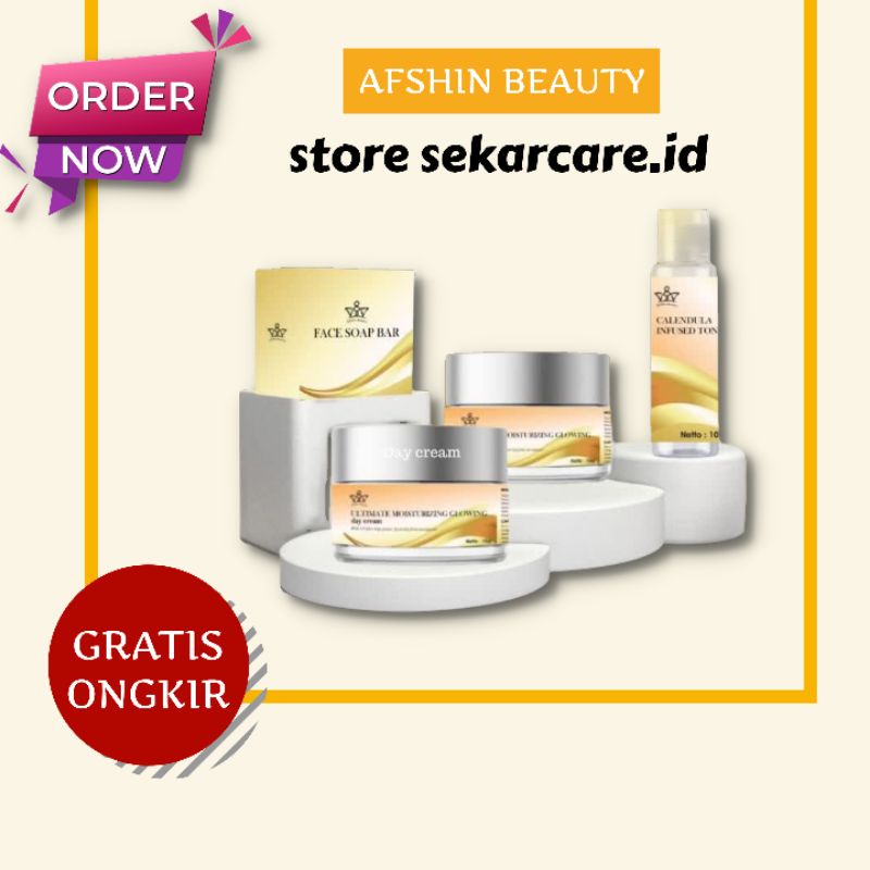 TERLARIS ! Afshin Beauty Skincare cream solusi pencerah dan pemutih wajah serta menghilangkan flek, bekas jerawat, bopeng