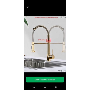 Kran Pantry Gold Keran dapur Mewah warna emas shower dapur mixer angsa