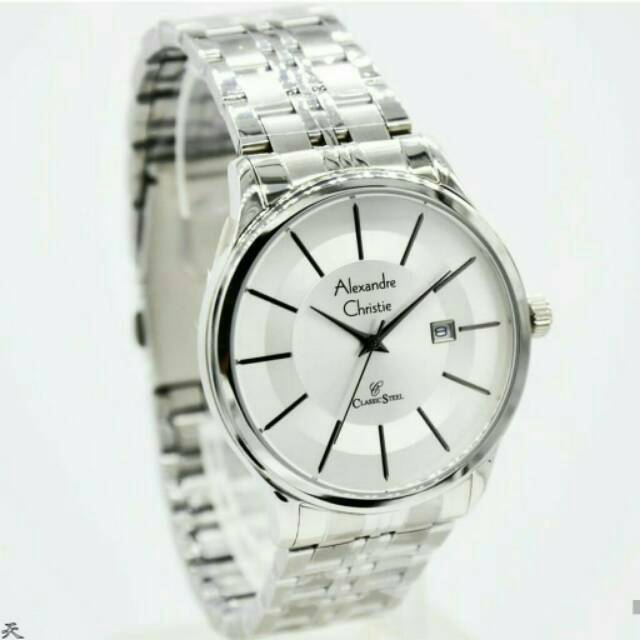 JAM TANGAN PRIA ALEXANDRE AC 8504 SILVER ORIGINAL