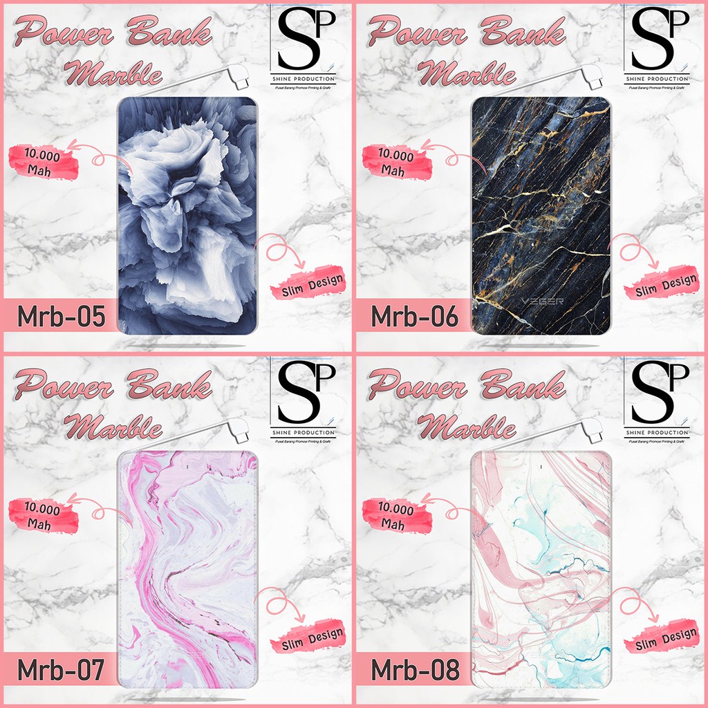 Powerbank 10.000mAh Motif Marble Merek Veger