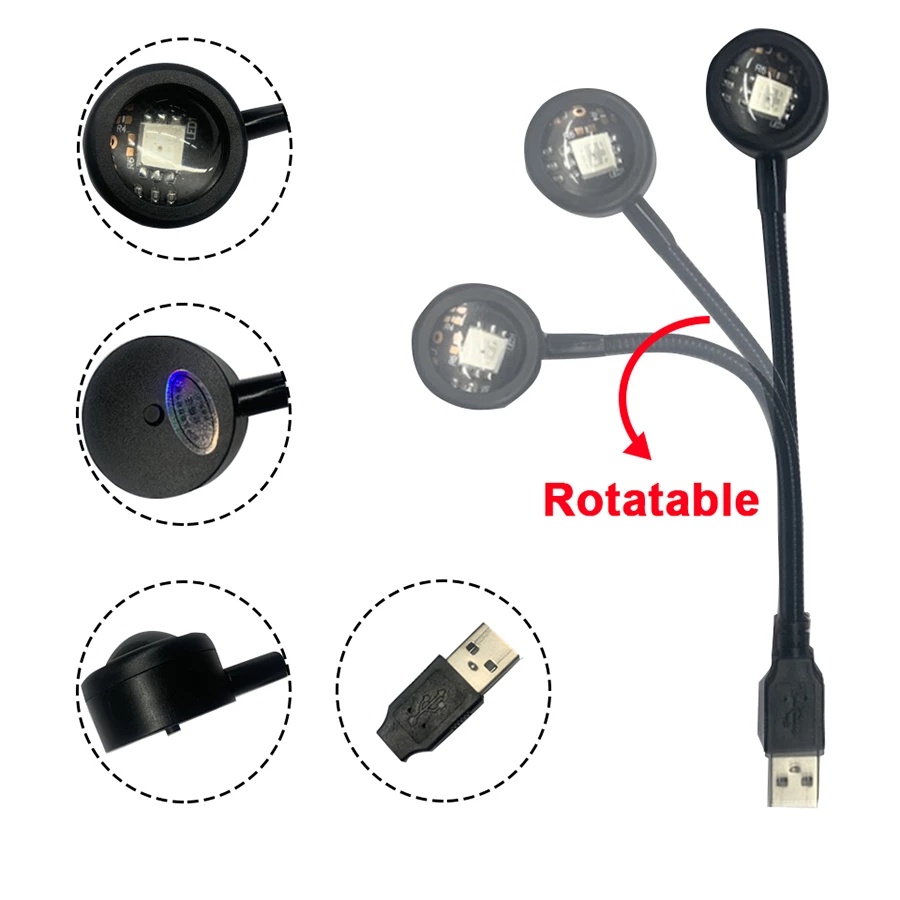Lampu Matahari Terbenam RGB USB Rotasi 360 Derajat Untuk Dekorasi Ruang Tamu / Kamar Tidur