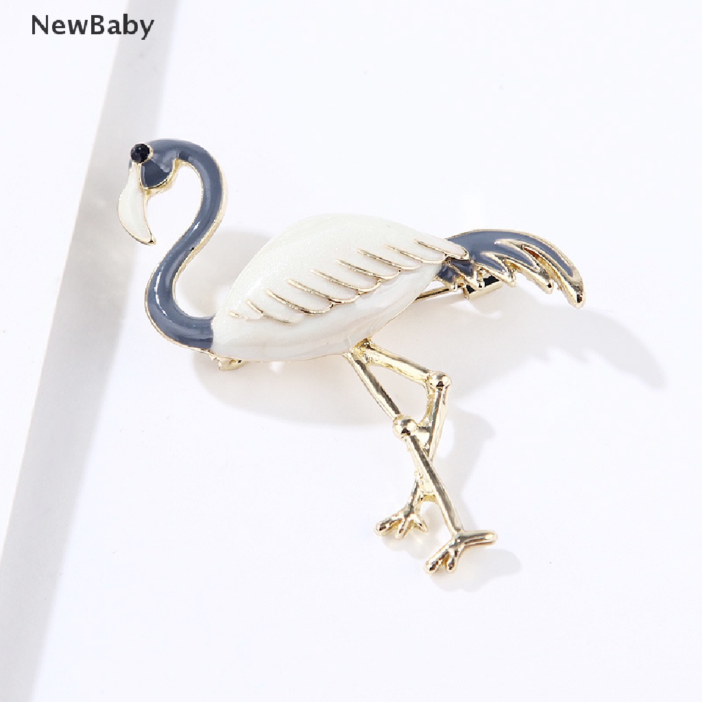 Newbaby Bros Pin Enamel Desain Burung Flamingo Elegan Untuk Wanita