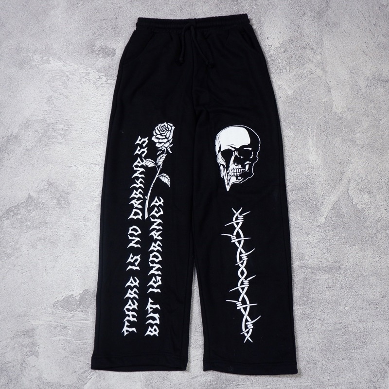 graphic chino longpants / black pants / sweatpants six66