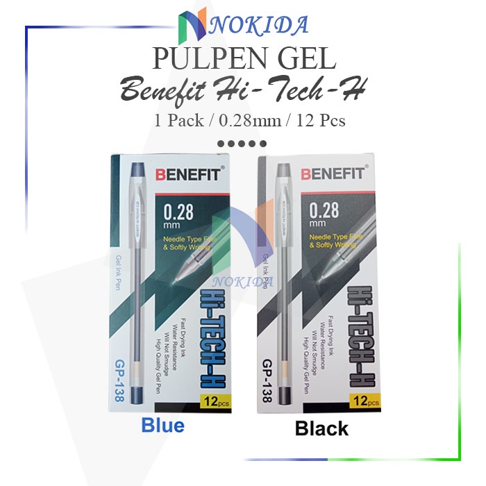 

Nokida Ballpoint Benefit Hi-Tech-H [GP-138 / 0.28mm / 1 Pack] / Pulpen Gel / Bolpoin Bulpen Pena 1 Pak Tinta Biru Hitam / Balpen jel Hitek