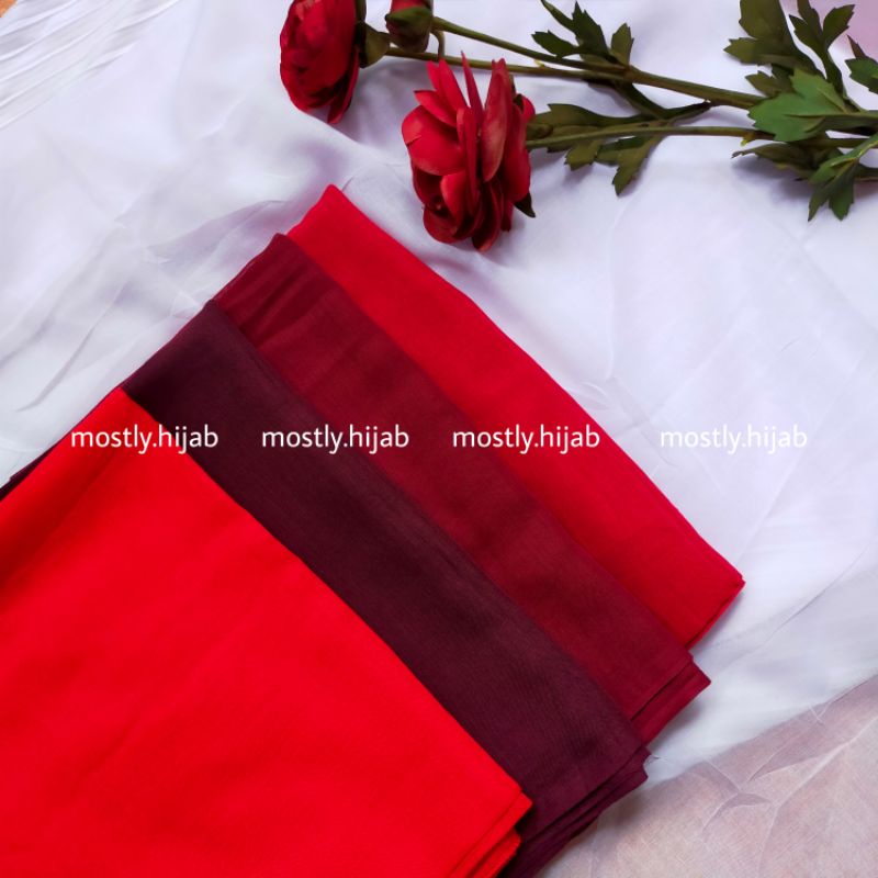 KERUDUNG SEGIEMPAT PARIS POLOS MURAH VARISHA/RED ROSE PART I