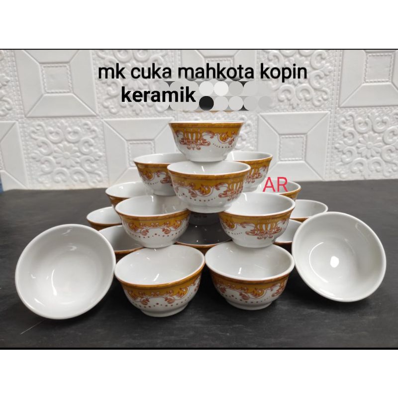 Mangkok Cuko Keramik MOTIF Mahkota (12pc)
