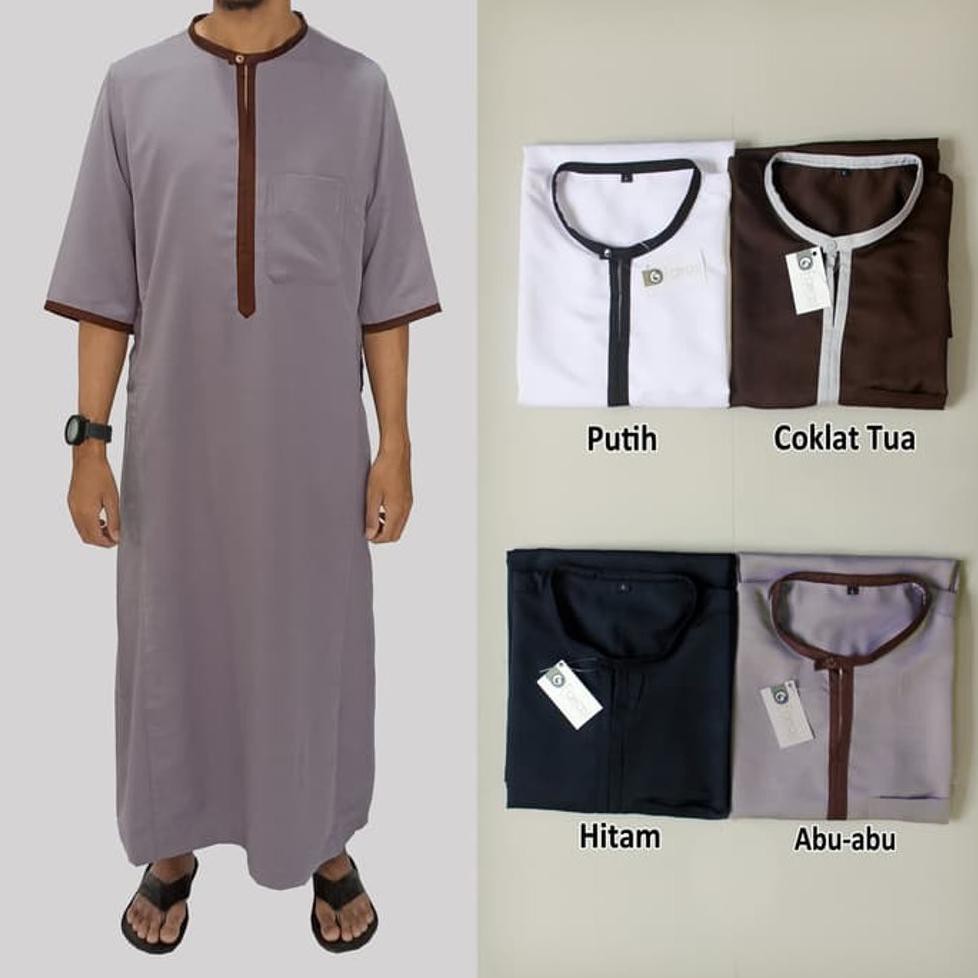Diskon Gamis pria - Baju Muslim - Jubah Saudi Laki laki lengan pendek
