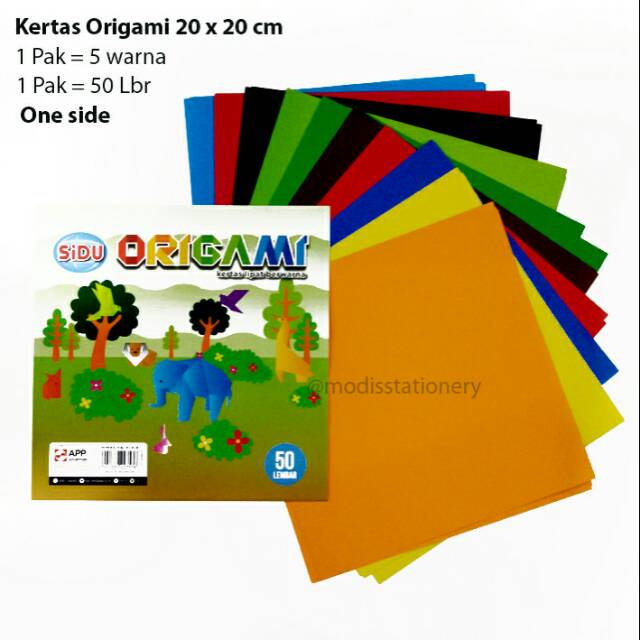 

Kertas origami 20x20 cm isi 50lbr sidu