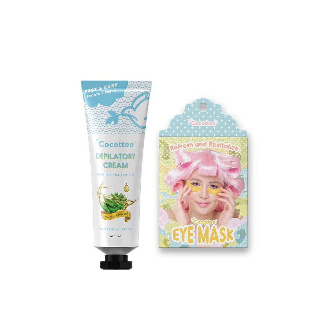

COCOTTEE depilatory cream alovera dan 1 sachet masker mata bundle