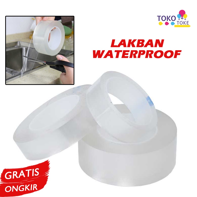 Lakban Waterproof Isolasi Anti Bocor Bening Dapur Kitchen Sink Seal Tape 3 Meter