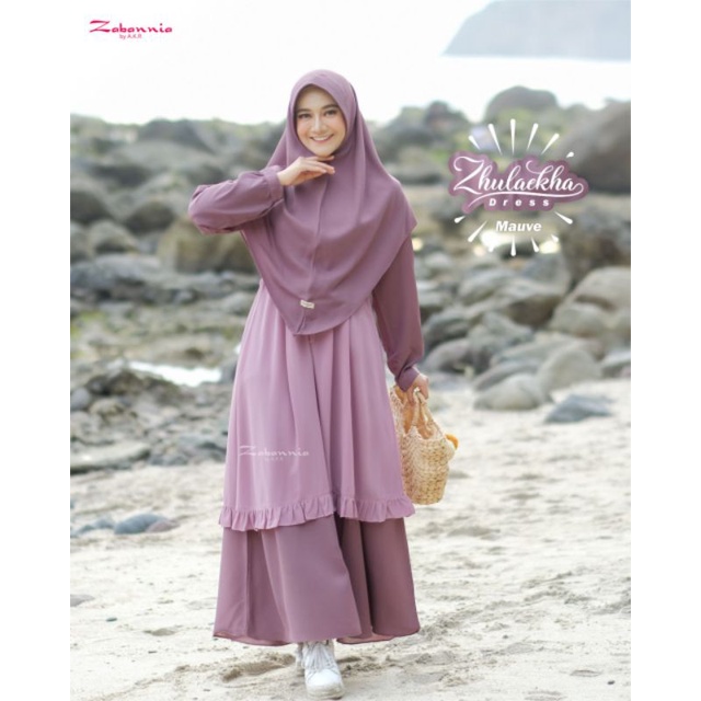 KHIMAR ZHULAEKHA BY ZABANNIA MAUVE ORIGINAL BRANDED
