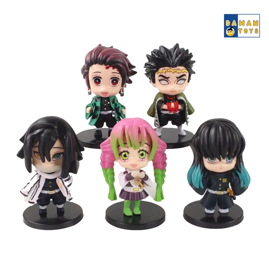 Action Figure Kimetsu No Yaiba Set Gashapon Suwarasetai 1 / Demon Slayer Figure Chibi Qversion