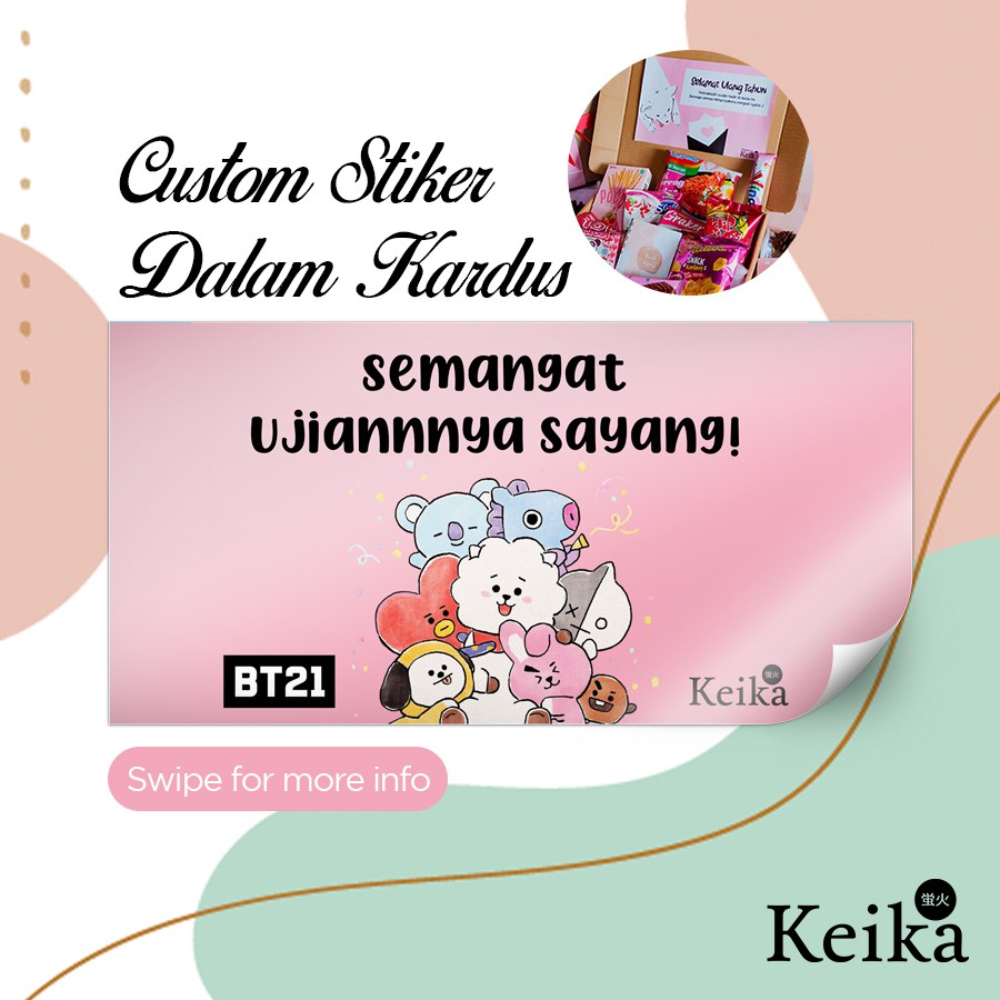 

Custom Stiker tempelan untuk dalam kardus hampers Keika