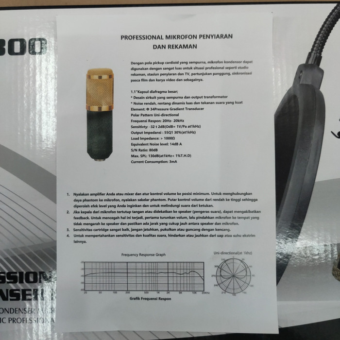 Professional Mikrofon Penyiaran dan rekaman BM 800 / Mic Mik BM800