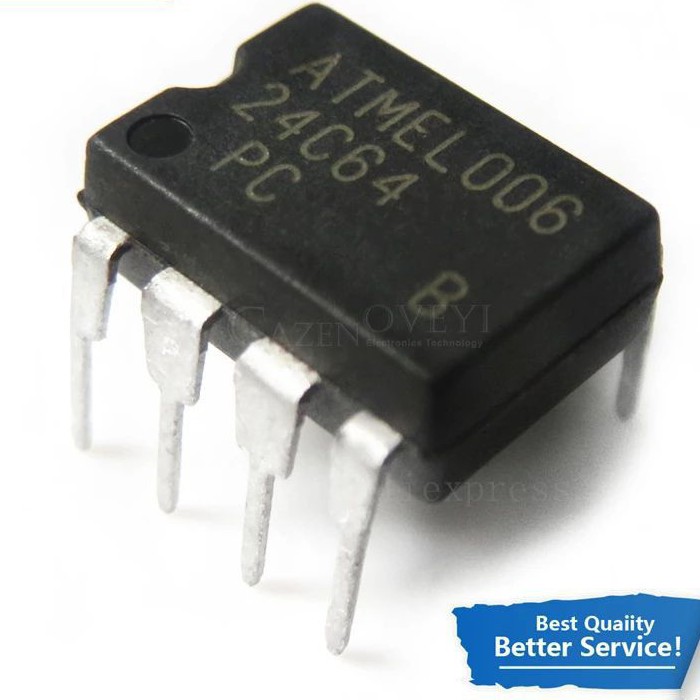 ATMEL AT24C64A-PU2.7 AT24C64 AT24C64A 24C64 DIP-8 Baru Asli IC EPROM EPPROM