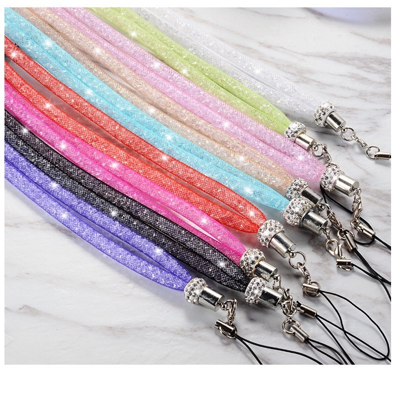 Gantungan Hp Diamond Lucu Rainbow swarovsky lanyard