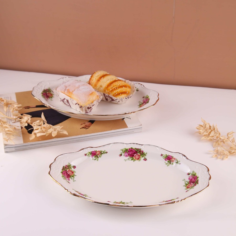 PIRING SAJI OVAL KECIL ROYAL ROSE GARDEN CAPODIMONTE 2 PCS - ABP2010VA/RLS10742N
