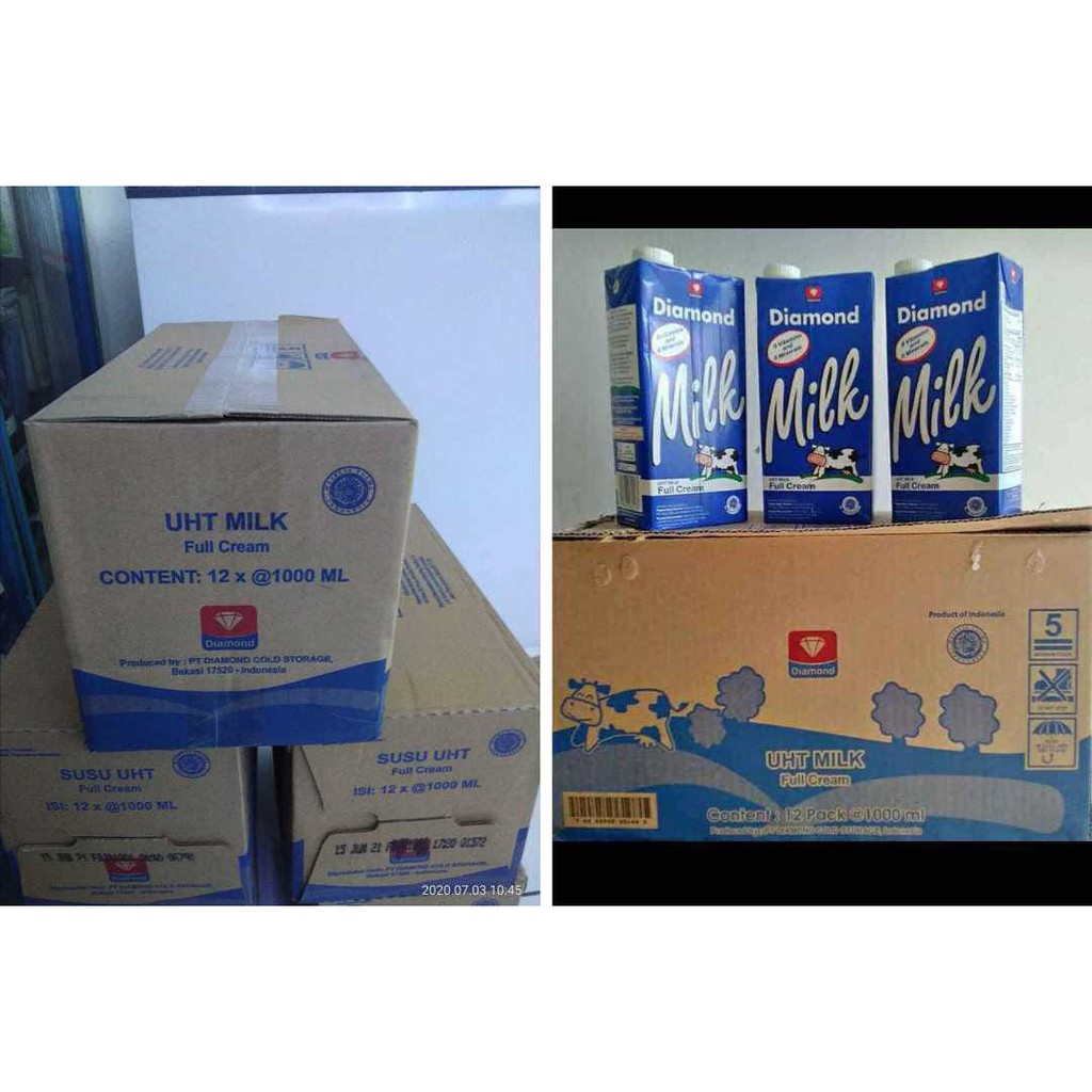 

Susu UHT Diamond Full Cream 1 dus isi 12pcs