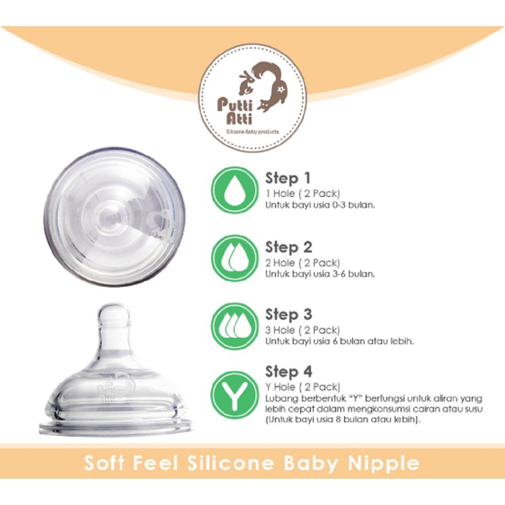 Putti Atti Silicone Soft Feel Nipples Step 1-4