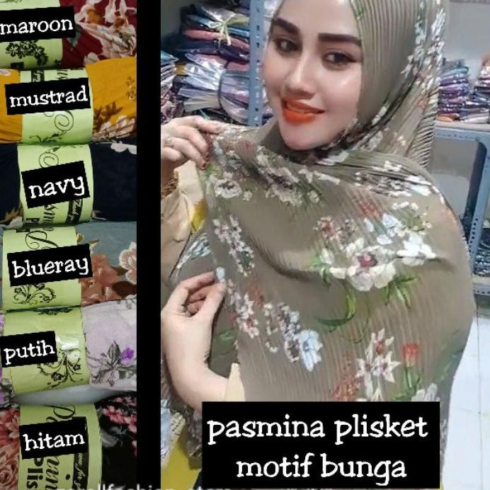 HOT SALE ZARELLFASHION - PASMINA PLISKET BUNGA / PHASMINA PLISKET MOTIF ..