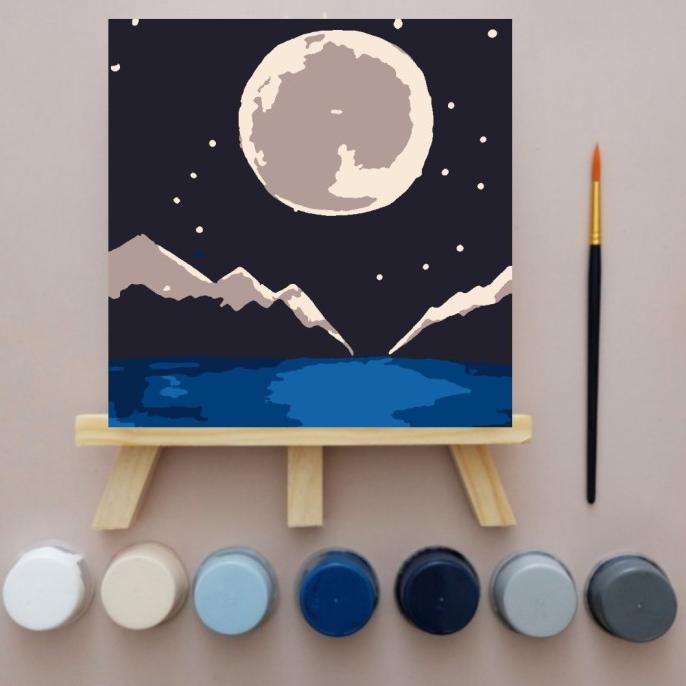 

[COD] Paint By Number 20x20 cm Kit Night View Scenery DIY Canvas Painting NEW Kode 602