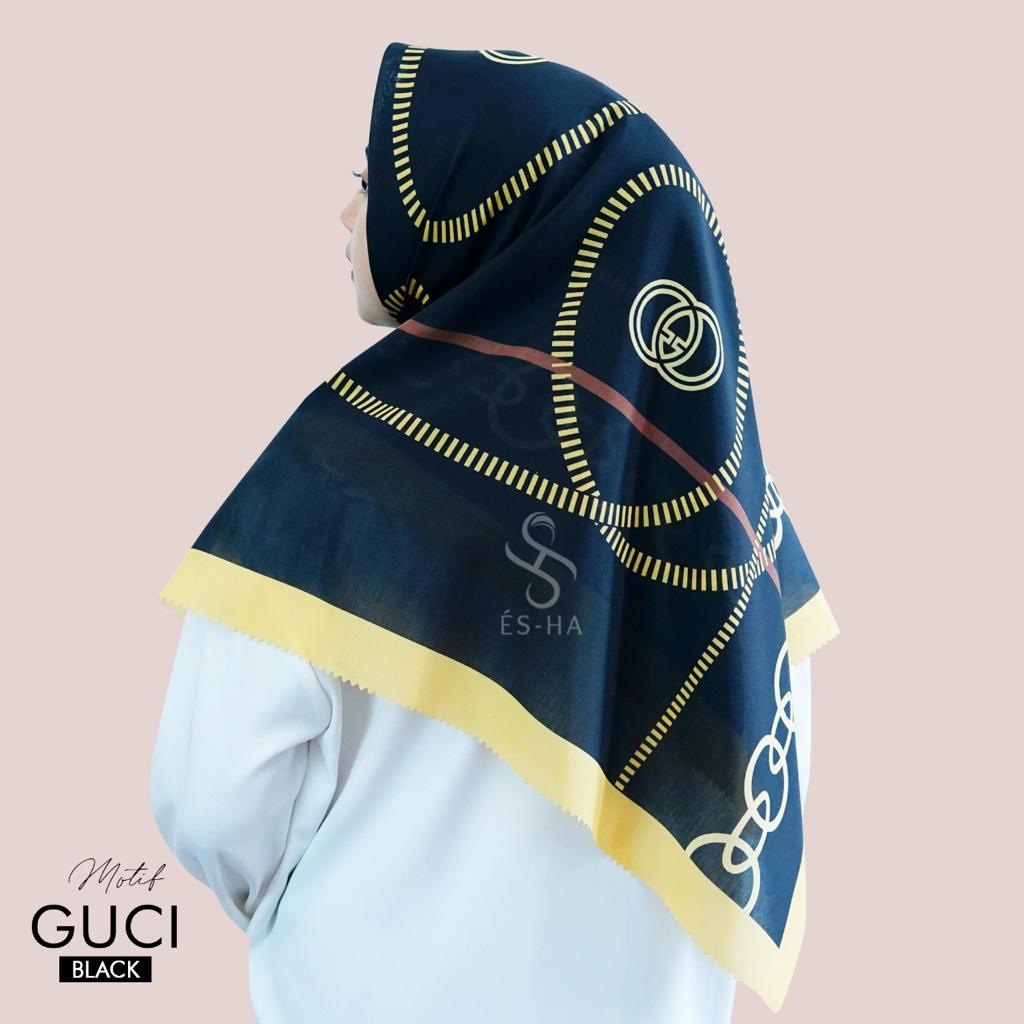 COD PROMO DENAY KW HIJAB SEGIEMPAT VOAL MOTIF / JILBAB DEENAY KW MOTIF TERMURAH-GUCI BLACK