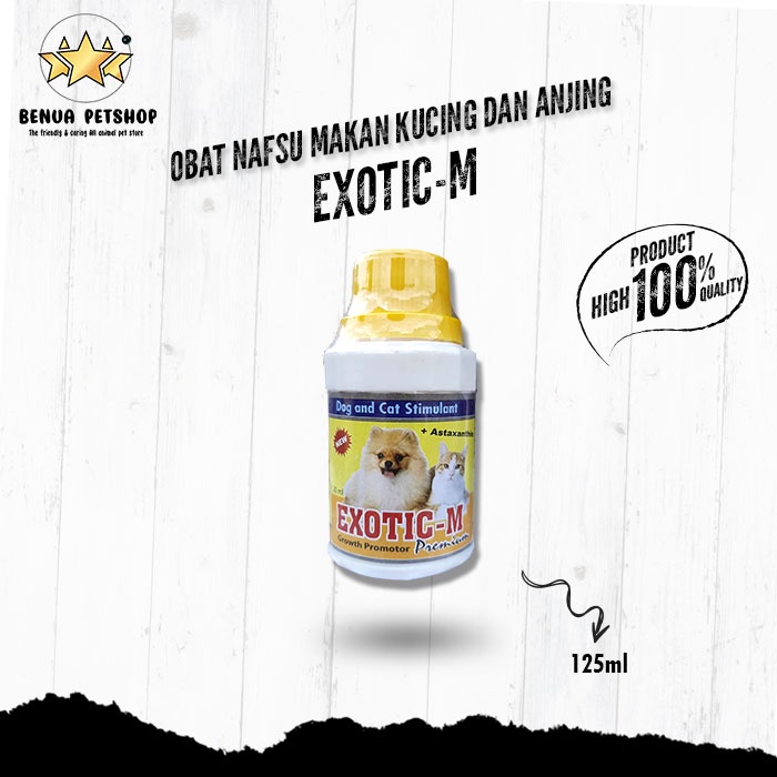 Vitamin Nafsu Makan Kucing dan Anjing Obat Penggemuk Exotic-M 125 ml