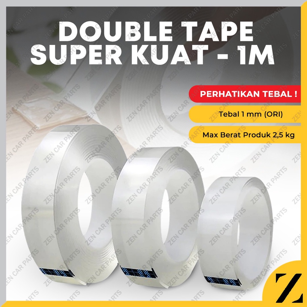 

Nano Double Tape Nano Doubletape Bening PANJANG 1 Meter 1 M 1M LEBAR 30 mm 3 cm TEBAL 1 MM 1MM Ivy Grip Double Tape Super Kuat