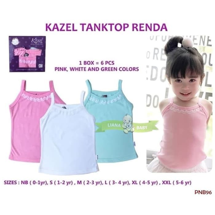 PNB96 KAZEL TANKTOP RENDA / SINGLET KAOS ANAK