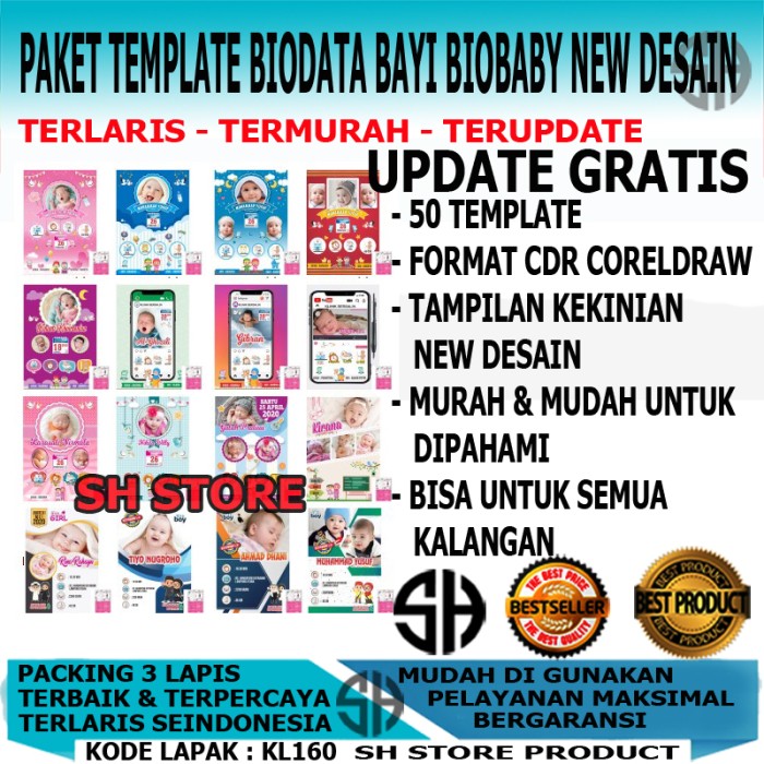 Template Cover Biodata Bayi BIOBABY Lucu Model Terbaru CDR KL160