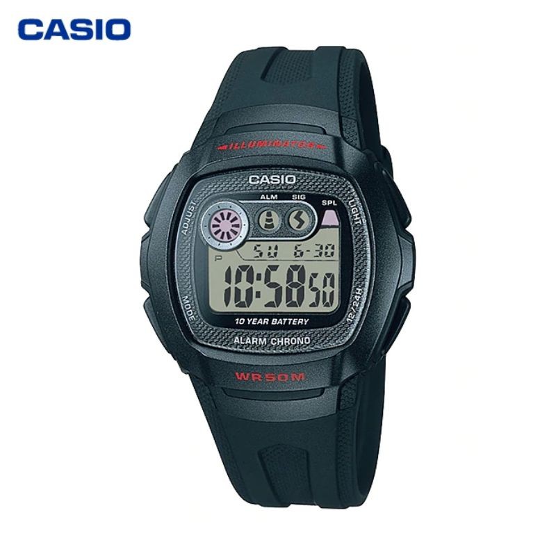 JAM TANGAN WANITA CASIO W-210-1C ORIGINAL - W210 HITAM