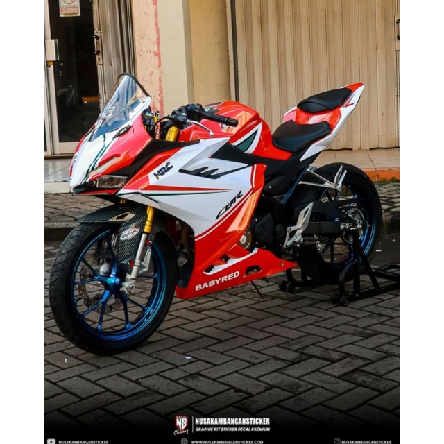 Stiker Decal Motor Honda CBR 150 R All New Full Body Merah Putih Grafis Racing Team Sticker Variasi 