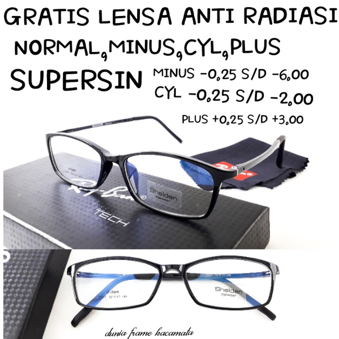Dijual kacamata minus lentur kotak kecil Gratis Lensa Frame Antiradiasi murah Murah